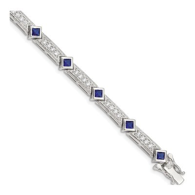 Sterling Silver CZ Glass Bracelet