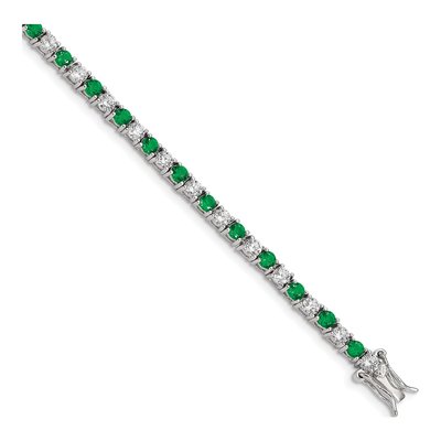 Sterling Silver CZ Glass Bracelet