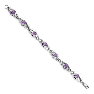 Sterling Silver Amethyst Bracelet – view 3
