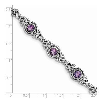 Sterling Silver Amethyst Bracelet – view 4
