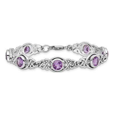 Sterling Silver Amethyst Bracelet – view 5