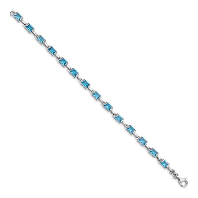 Sterling Silver Swiss Blue Topaz Bracelet – view 3