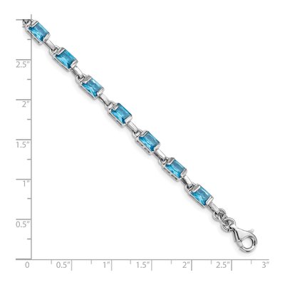 Sterling Silver Swiss Blue Topaz Bracelet – view 4