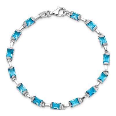 Sterling Silver Swiss Blue Topaz Bracelet – view 5