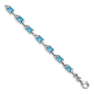 Sterling Silver Swiss Blue Topaz Bracelet