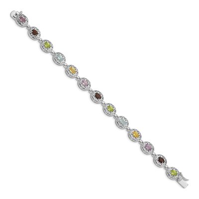 Sterling Silver Multi-Gemstone Bracelet – view 2