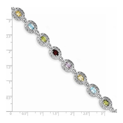 Sterling Silver Multi-Gemstone Bracelet – view 4
