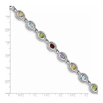 Sterling Silver Amethyst & Garnet Rainbow Multi-Gemstone Bracelet – view 4
