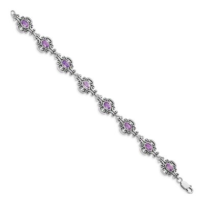 Sterling Silver Amethyst Bracelet – view 2