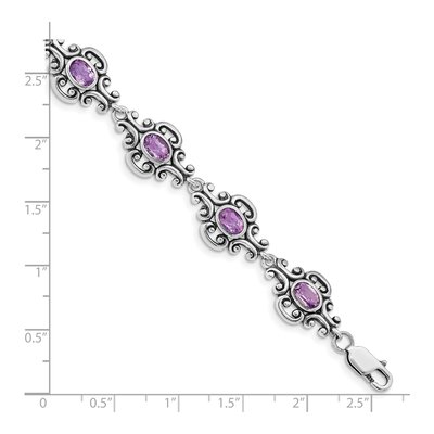 Sterling Silver Amethyst Bracelet – view 3