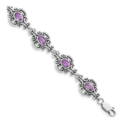 Sterling Silver Amethyst Bracelet