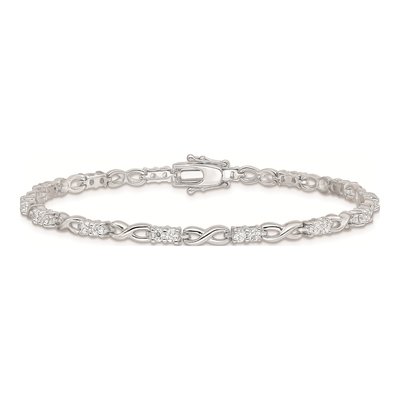 Sterling Silver CZ Infinity Bracelet – view 4