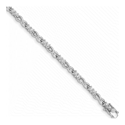 Sterling Silver CZ Infinity Bracelet