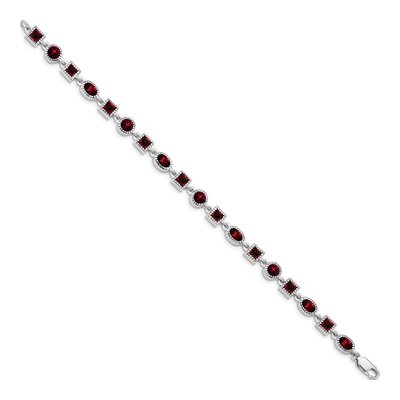 Sterling Silver Garnet Bracelet – view 2