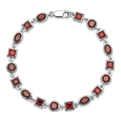 Sterling Silver Garnet Bracelet – view 4