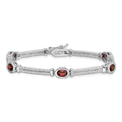 Sterling Silver Garnet Bracelet – view 3