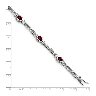 Sterling Silver Garnet Bracelet – view 4