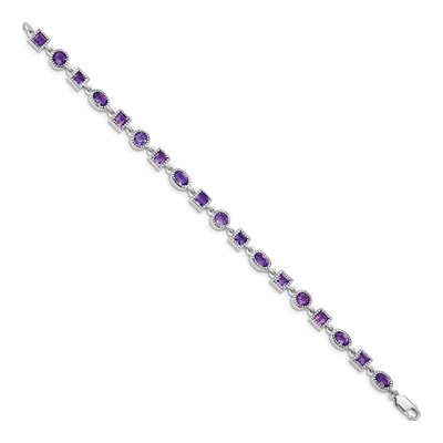 Sterling Silver Amethyst Bracelet – view 2