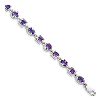Sterling Silver Amethyst Bracelet