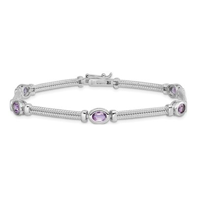 Sterling Silver Amethyst Bracelet – view 4