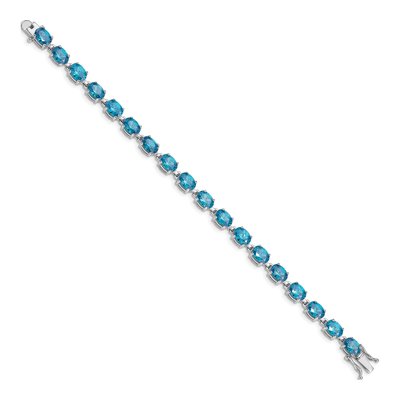 Sterling Silver Swiss Blue Topaz Bracelet – view 2