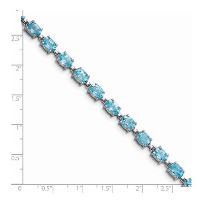 Sterling Silver Swiss Blue Topaz Bracelet – view 3