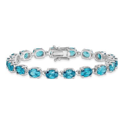 Sterling Silver Swiss Blue Topaz Bracelet – view 4