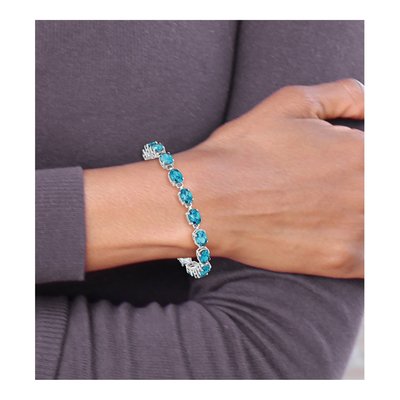 Sterling Silver Swiss Blue Topaz Bracelet – view 5