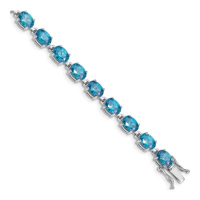 Sterling Silver Swiss Blue Topaz Bracelet
