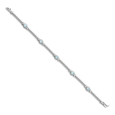 Sterling Silver Swiss Blue Topaz Bracelet – view 2