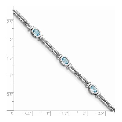 Sterling Silver Swiss Blue Topaz Bracelet – view 3