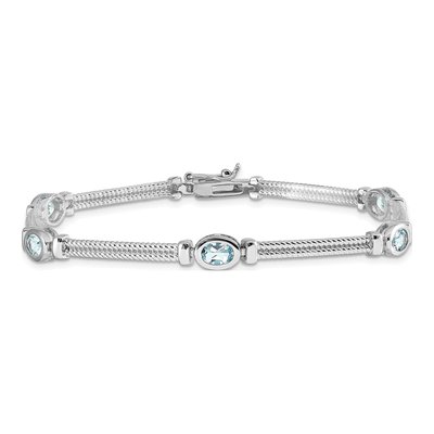 Sterling Silver Swiss Blue Topaz Bracelet – view 4