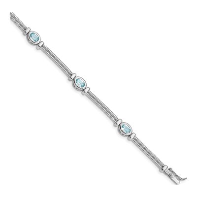 Sterling Silver Swiss Blue Topaz Bracelet