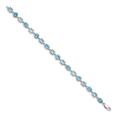Sterling Silver Swiss Blue Topaz Bracelet – view 2