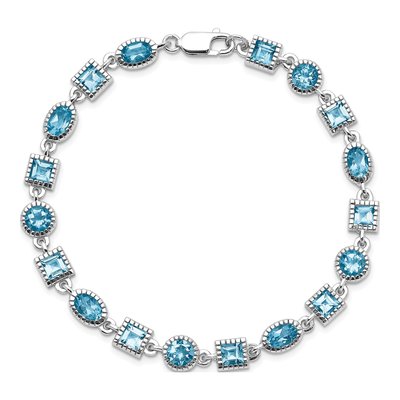 Sterling Silver Swiss Blue Topaz Bracelet – view 4