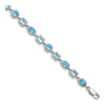 Sterling Silver Swiss Blue Topaz Bracelet