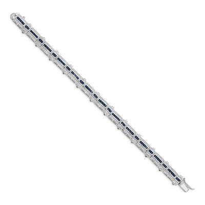 Sterling Silver Sapphire & CZ Bracelet – view 2