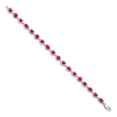 Sterling Silver Ruby Bracelet – view 3