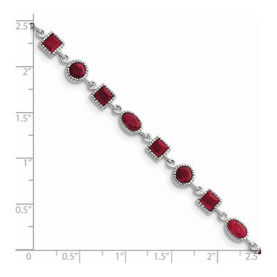 Sterling Silver Ruby Bracelet – view 4