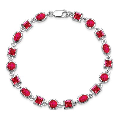 Sterling Silver Ruby Bracelet – view 5