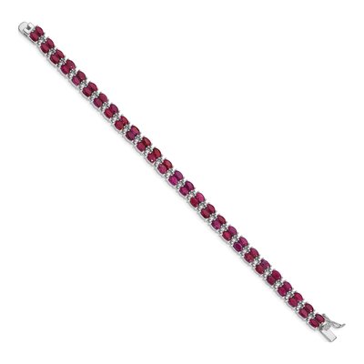 Sterling Silver Ruby Bracelet – view 2