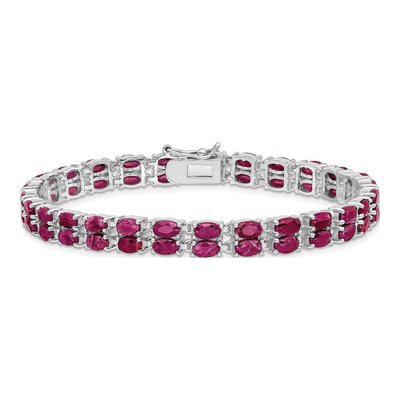 Sterling Silver Ruby Bracelet – view 3