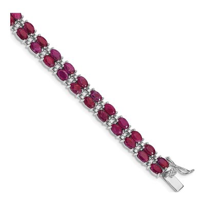 Sterling Silver Ruby Bracelet