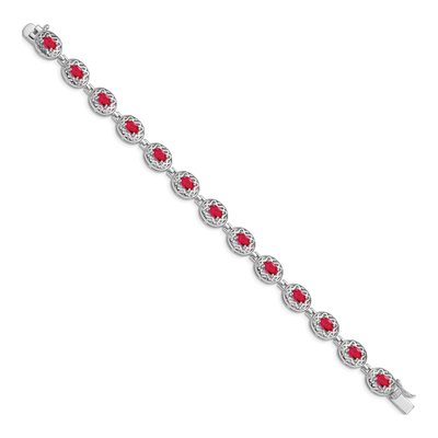 Sterling Silver Ruby Bracelet – view 3