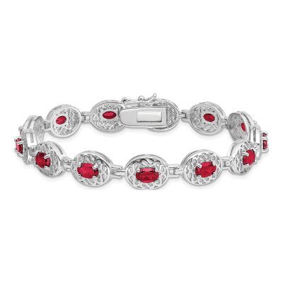 Sterling Silver Ruby Bracelet – view 5