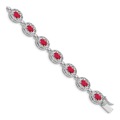 Sterling Silver Ruby Bracelet