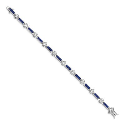 Sterling Silver CZ Glass Bracelet – view 3