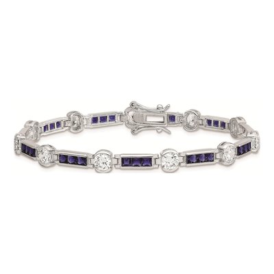 Sterling Silver CZ Glass Bracelet – view 4