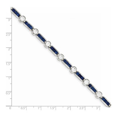 Sterling Silver CZ Glass Bracelet – view 5