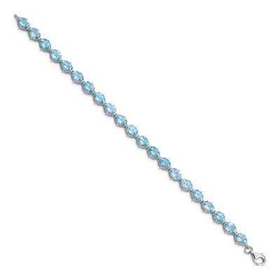 Sterling Silver Swiss Blue Topaz Bracelet – view 2